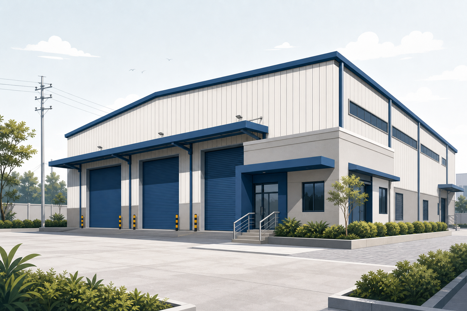 Illustration representing a commercial godown property